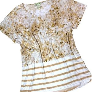 Orvis Linen Short Sleeve Shirt Top Size Large